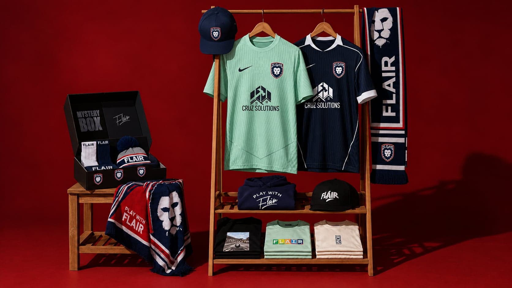 FC Flair jerseys, scarf, caps and mystery box